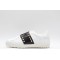 Valentino Garavani Low-Top Buffed Calfskin Open Sneaker White Black Gold