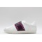 Valentino Garavani Low-Top Buffed Calfskin Open Sneaker White Burgundy