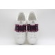 Valentino Garavani Low-Top Buffed Calfskin Open Sneaker White Burgundy