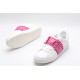 Valentino Garavani Low-Top Buffed Calfskin Open Sneaker White Pink Studded