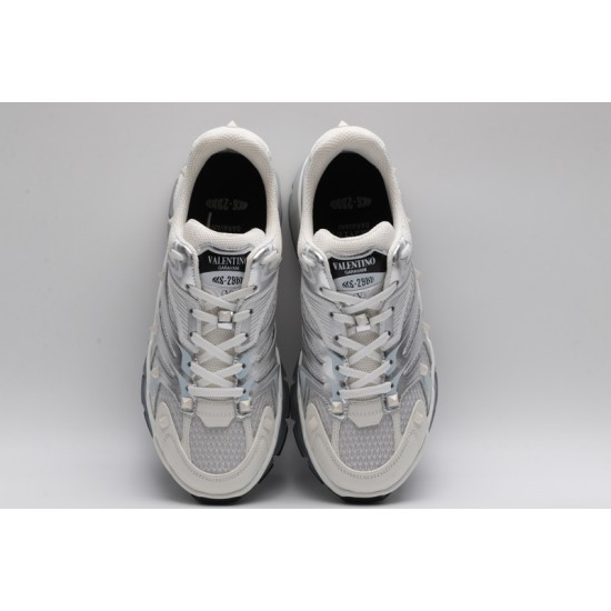 Valentino Garavani  MS-2960 Sneakers Low-top Paneled Mesh Silver Alluminio