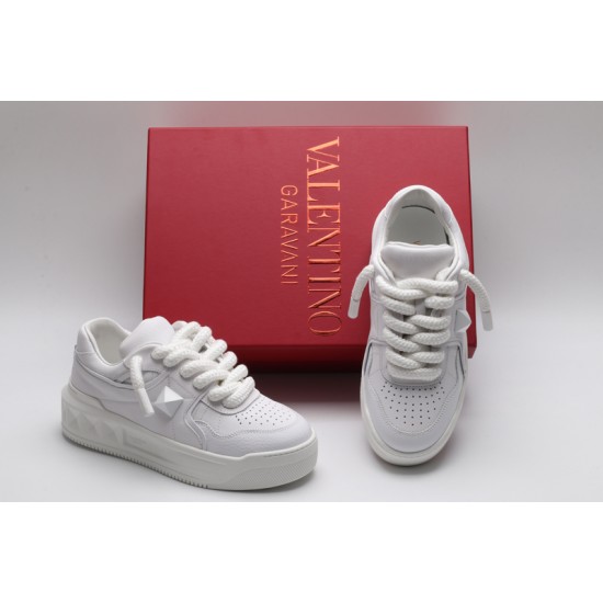 Valentino Garavani Nappa Leather Sneakers White One Stud X