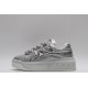 Valentino Garavani Nappa Leather Sneakers Silver One Stud X