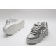 Valentino Garavani Nappa Leather Sneakers Silver One Stud X