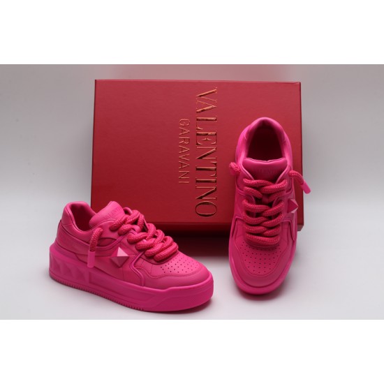 Valentino Garavani Nappa Leather Sneakers Pink One Stud X