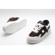 Valentino Garavani Nappa Leather Canvas Sneakers Brown & Off-White One Stud