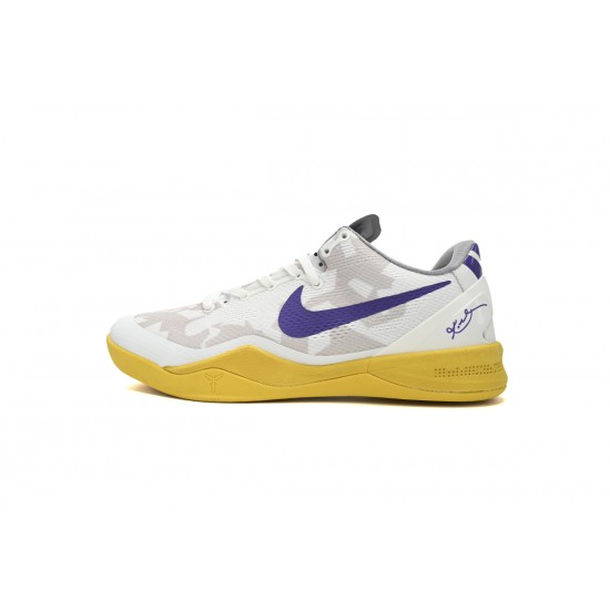 Nike Kobe 8 White/Purple-Yellow 555035-101