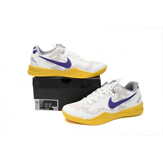 Nike Kobe 8 White/Purple-Yellow 555035-101