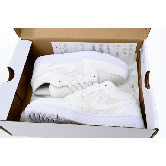 AIR JORDAN 1 LOW 'TRIPLE WHITE QUILTED' DB6480-100