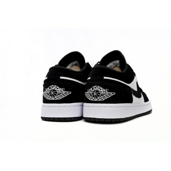 AIR JORDAN 1 LOW NEW BLACK WHITE PANADA 553558-001 