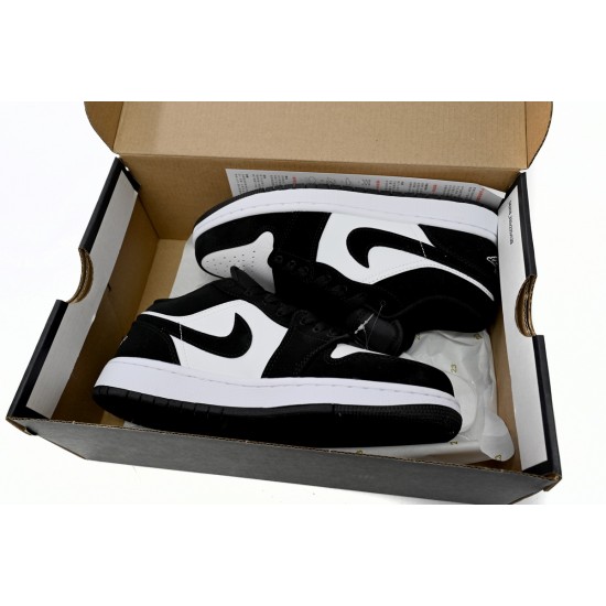 AIR JORDAN 1 LOW NEW BLACK WHITE PANADA 553558-001 