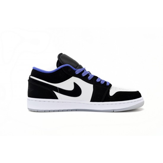 AIR JORDAN 1 RETRO LOW 'WHITE BLACK DARK CONCORD' 553558-108