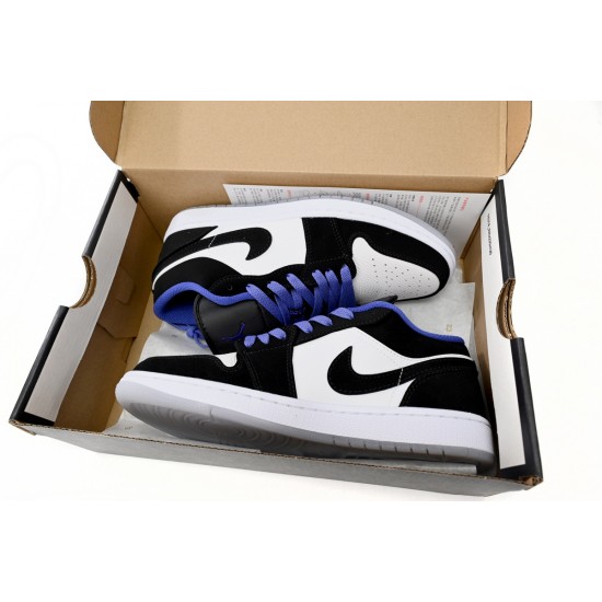 AIR JORDAN 1 RETRO LOW 'WHITE BLACK DARK CONCORD' 553558-108